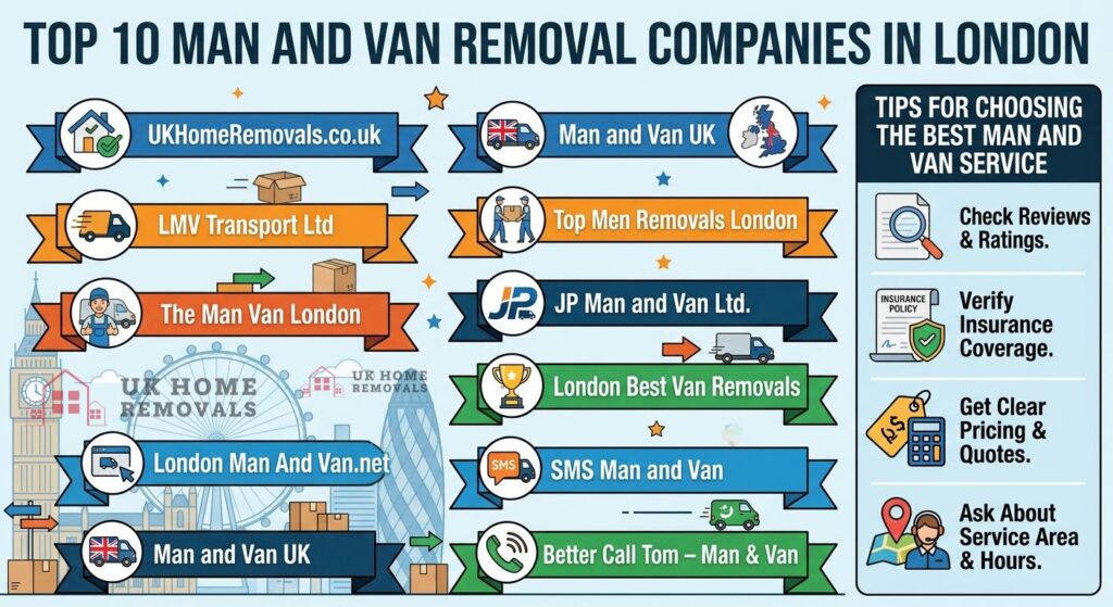 Top 10 Man and Van Removal Companies in London
